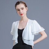 Áo khoác Cardigan ngắn tay mùa hè dành cho nữ Áo khoác voan mỏng hai lớp