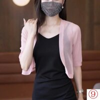 Áo Khoác cardigan Ngắn Tay Lửng Phối Khăn Choàng Nhỏ Thời Trang Mùa Hè 2023