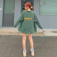 Áo Khoác Cardigan Nỉ Cài Nút Unisex - Xanh - FreeSize