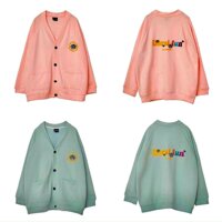 Áo Khoác Cardigan Nỉ Cài Nút Unisex - Hồng - FreeSize