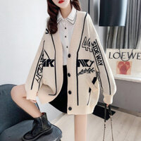 Áo khoác cardigan nữ khoác len dệt dáng dài kim form rộng phong cách năng động cá tính thể thao QCCC M353 C2-36