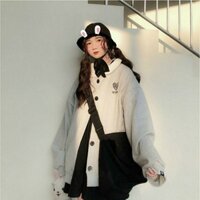 Áo Khoác Cardigan Nữ Thêu Tim Form Rộng