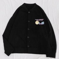 Áo khoác  cardigan nữ vải len màu đen xì teen 04