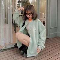 ÁO KHOÁC CARDIGAN NỮ,THIẾT KẾ HỌA TIẾT - XANH,XL