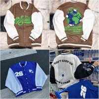 Áo Khoác Cardigan Original Chống Nắng Nam Nữ CặpHOT RẺ ĐẸP, Áo Bomber Cardigan Nỉ Unisex Số 26 Kiểu Bóng Chày Couple Jacket - Nâu original - FREESIZE