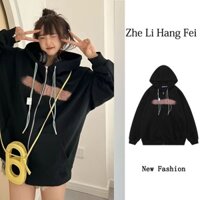 Áo Khoác Cardigan Tay Dài Có Nón In Họa Tiết Ngọt Ngào