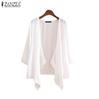 Áo Khoác Cardigan Tay Lửng Cổ Chữ V Phong Cách Hàn Quốc Cho Nữ ZANZEA