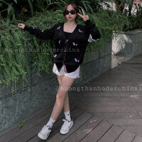 ÁO KHOÁC CARDIGAN TB THOM CHÓ THÊU (ảnh thật+sz ib tư vấn)