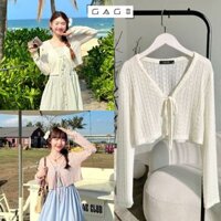 Áo khoác cardigan thun ren GAGO nữ dáng croptop, áo khoác nữ nhẹ mùa hè phong cách dạo phố tiểu thư GA4767 4771 4772