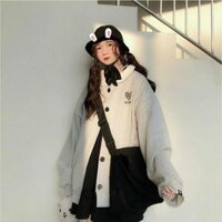 Áo khoác cardigan unisex form rộng nam nữ hình tym chất nỉ ngoại bao đẹp - XÁM ,XL