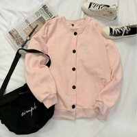 Áo khoác cardigan unisex form rộng nam nữ hình tym chất nỉ ngoại bao đẹp - HỒNG,L