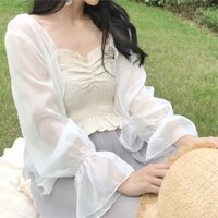 Áo khoác cardigan voan chống nắng mùa hè dành cho nữ áo khoác mỏng tay pháo sáng (SL)