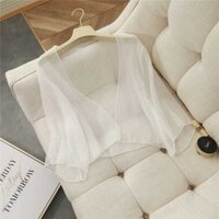 Áo khoác cardigan voan chống nắng bằng lụa sáng mùa hè dành cho nữ áo khoác mỏng màu trơn