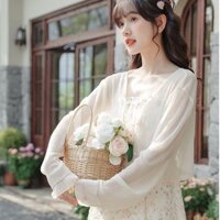 Áo khoác Cardigan voan ngắn mùa hè dành cho nữ Áo khoác mỏng chống nắng dài tay
