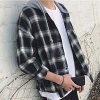 áo khoác caro kèm nón hot nhất (màu đen) - TP05