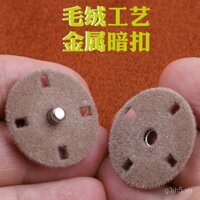 Áo khoác cashmere nút ẩn nút snap nút kim loại snap vô hình áo len lông thú cao cấp áo khoác len nút đen