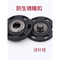 Áo khoác cashmere nút bấm lớn nút bấm vô hình nút mẹ và con áo khoác cotton nút ẩn may tay áo khoác len nút bấm