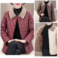 Áo KHOÁC CHO BÀ & MẸ LƯỢN SÓNG (kèm ẢNH THẬT) CỔ BẺ LÓT LÔNG TOÀN THÂN hàng Quảng Châu Order big size