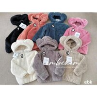 Áo Khoác Cho Bé, Áo Khoác Lông Có Mũ Tai Gấu Dễ Thương Cho Bé Trai Bé Gái