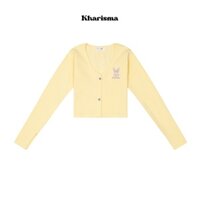 [Áo Khoác Cho Bé] Áo khoác Cardigan Bé Gái Tay Dài Dáng Croptop Vàng Pastel size 15 - 40 kg