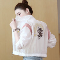 Áo khoác cho phụ nữ thêu hoa hồng ngắn bảo vệ nắng mùa hè mới nhỏ mỏng thoáng khí phù hợp mọi trang phục