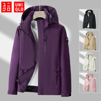 Áo khoác chống gió có mũ trùm đầu dành cho cặp đôi Uniqlo, Áo khoác chống nước đi bộ ngoài trời dành cho nam, Áo gió thể thao thông thường