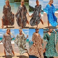 Áo khoác chống nắng bãi biển, đầm dài đi nghỉ mát, che bikini cỡ lớn cho phụ nữ