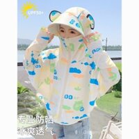 Áo khoác chống nắng cho bé gái, vải lụa băng thoáng khí, áo khoác chống UV mùa hè, áo khoác mỏng chống nắng, áo khoác lưới thoáng khí, áo khoác chống nắng mới cho bé có mũ