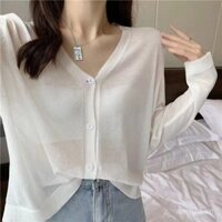 Áo khoác chống nắng cho phụ nữ, áo choàng lụa băng siêu nhẹ, áo cardigan dài tay phong cách Hàn Quốc và Nhật Bản cho mùa hè