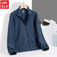 Áo khoác chống nắng chống gió Uniqlo có cổ đứng, Bộ đồ chống nắng dài tay ngoài trời dành cho nam, L-5XL Thoáng khí Nhanh khô