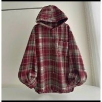 Áo Khoác Chống Nắng Flannel Caro Nam Và Nữ Tay Dài Có Mũ From Rộng