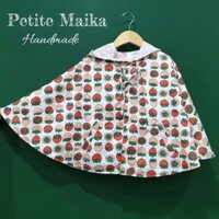 Áo khoác chống nắng, MẶC ĐƯỢC 2 MẶT, ĐỦ SIZE, áo choàng mặc 4 mùa, poncho, áo cánh dơi cho bé, mẫu M13, dâu tây, dâu tây