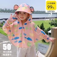 Áo khoác chống nắng mới cho bé gái mùa hè 2025, áo khoác chống UV bằng lụa lạnh, áo che nắng UPF50+, áo khoác chống nắng thiết yếu