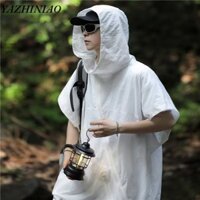 Áo khoác chống nắng nam YAZHINIAO Áo khoác chống nắng phong cách retro kiểu Mỹ mùa hè mỏng không tay có mũ trùm đầu