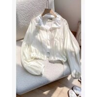 Áo khoác chống nắng ngắn cho phụ nữ, thiết kế mùa hè, thắt lưng rút, áo car digan mỏng chống nắng