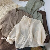 Áo khoác chống nắng nhẹ cho trẻ em, áo khoác cardigan có mũ cho bé trai và bé gái 2025, áo điều hòa cho trẻ em zuihu001.vn3.28