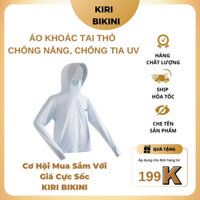 Áo Khoác Chống Nắng Nữ, Áo Khoác Nữ Tai Thỏ Vải Lụa Cao Cấp Mát Lạnh Chống Tia Cực Tím UV KIRI BIKINI A9551