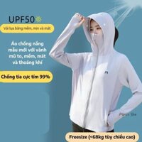 Áo khoác chống nắng nữ có vành mũ rộng che nắng, chất vải lụa băng mềm mịn mát ngăn tia UV cao, thoáng khí AV02 (<68kg)
