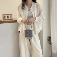 Áo khoác chống nắng Tencel mới phong cách châu Âu mùa hè 2025, áo khoác nữ có nút, áo khoác mùa xuân thu có khóa kéo