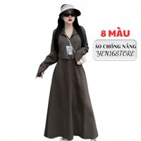 Áo khoác chống nắng toàn thân nữ 2 lớp dáng croptop chất vải UMI cotton mềm mịn thoáng mát chống tia UV YEN16STORE