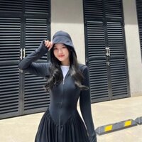 Áo Khoác Chống Nắng Toàn Thân Nữ Dáng Váy Thun Lạnh Cản Tia Cực Tím UPF, Áo chống nắng nữ dáng dài