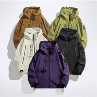 Áo khoác chống nước nam chất lượng cao có mũ trùm đầu có dây kéo