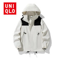 Áo khoác chống thấm nước cho nữ Uniqlo Áo gió thời trang ngoài trời Áo khoác có mũ trùm đầu thể thao