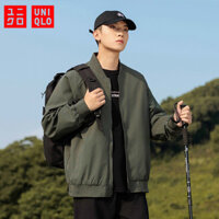 Áo khoác cổ bóng chày màu trơn Uniqlo Hàn Quốc, Áo khoác nam chất lượng cao, thoải mái chống gió