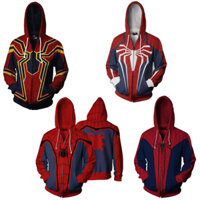 Áo khoác có dây kéo Spider Man Áo len siêu anh hùng Áo khoác in kỹ thuật số