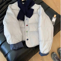 ÁO KHOÁC CỔ KÈM KHĂN QUÀNG CỔ TRÒN PHONG CÁCH HÀNG QUỐC