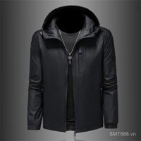 Áo khoác có mũ mùa xuân 2025 cho nam, mới cho người lái xe máy, đa năng, màu sắc đồng nhất, áo có khóa kéo, thời trang DNEE