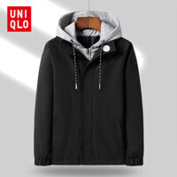 "Áo khoác có mũ trùm đầu mùa thu Uniqlo - Áo khoác chống gió ngoài trời thoải mái cho nam và nữ, Hoàn hảo cho những người yêu thích xu hướng thông thường."