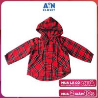 Áo khoác có nón cho mẹ họa tiết Caro đỏ cotton - AICDME2EURV9 - AIN Closet - Size 1 40-46kg