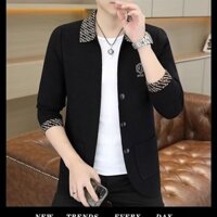 Áo khoác cổ Polo nam Áo len dệt kim mỏng Áo khoác ngắn thời trang cao cấp và thời trang Áo khoác phù hợp cho mọi trận đấu